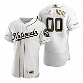 Washington Nationals Customized Nike White Stitched MLB Flex Base Golden Edition Jersey,baseball caps,new era cap wholesale,wholesale hats